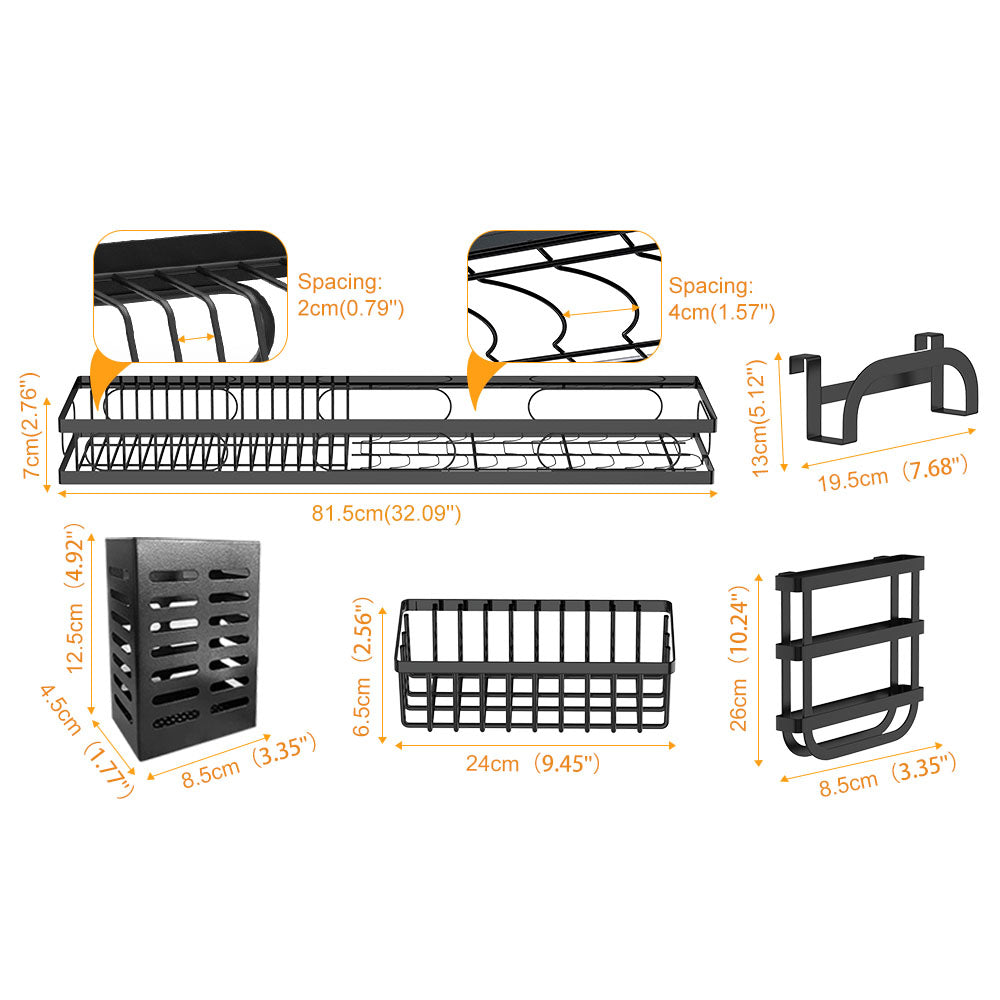85cm 3 tier Over Sink Dish Drying Rack Drainer Kitchen Cutlery Holder Storage Organizer V324-CS-KITRACK85CM