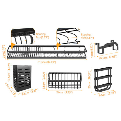 85cm 3 tier Over Sink Dish Drying Rack Drainer Kitchen Cutlery Holder Storage Organizer V324-CS-KITRACK85CM