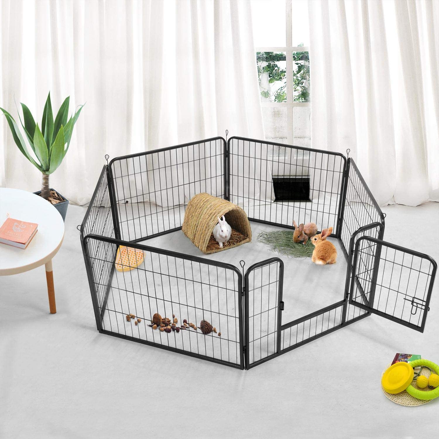 6 Panel Pet Dog Cat Bunny Puppy Play pen Playpen 60x80 cm Exercise Cage Dog Panel Fence V324-CS-PET-PLPEN-6080
