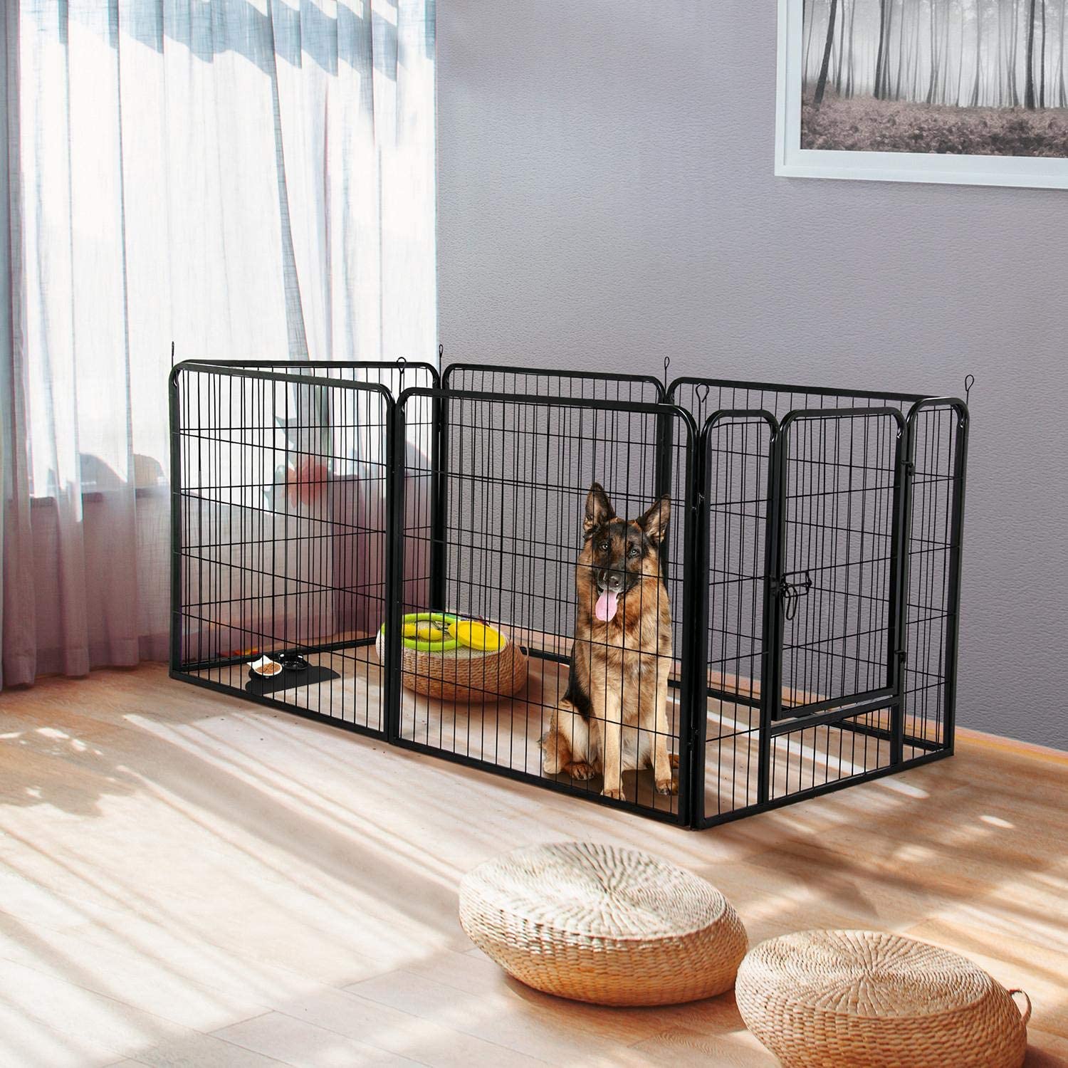 6 Panel Pet Dog Cat Bunny Puppy Play pen Playpen 60x80 cm Exercise Cage Dog Panel Fence V324-CS-PET-PLPEN-6080