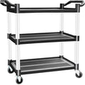 3 Tier Large Service Food Cart Restaurant Trolley Utility Cart Kitchen Catering Shelf Storage V324-CS-YL-328A-RT