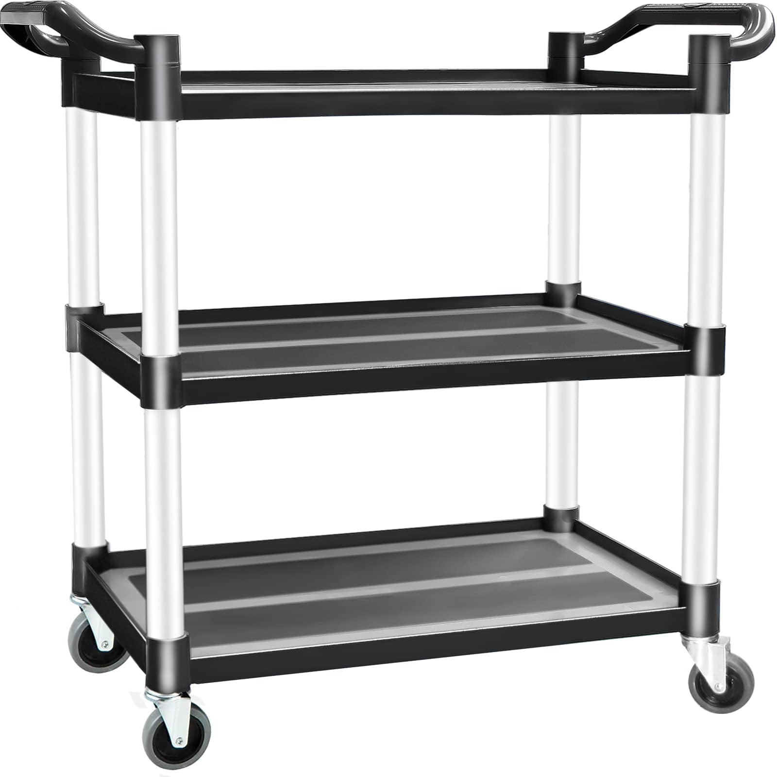 3 Tier Large Service Food Cart Restaurant Trolley Utility Cart Kitchen Catering Shelf Storage V324-CS-YL-328A-RT