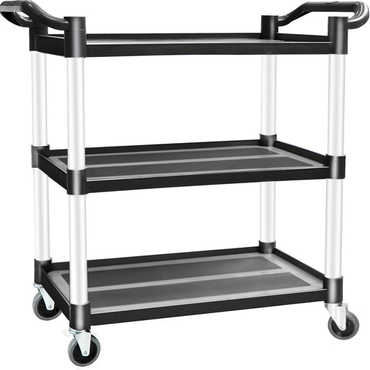 3 Tier Large Service Food Cart Restaurant Trolley Utility Cart Kitchen Catering Shelf Storage V324-CS-YL-328A-RT
