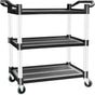 3 Tier Large Service Food Cart Restaurant Trolley Utility Cart Kitchen Catering Shelf Storage V324-CS-YL-328A-RT