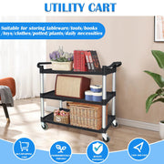 3 Tier Large Service Food Cart Restaurant Trolley Utility Cart Kitchen Catering Shelf Storage V324-CS-YL-328A-RT