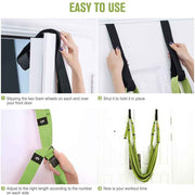 Green Fitness Yoga Strap Band Waist Trainer Leg Door Swing Adjustable Ballet Dancer V324-CS-YOSGREEN