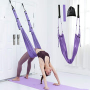 Purple Fitness Yoga Strap Band Waist Trainer Leg Door Swing Adjustable Ballet Dancer V324-CS-YOSPURPLE
