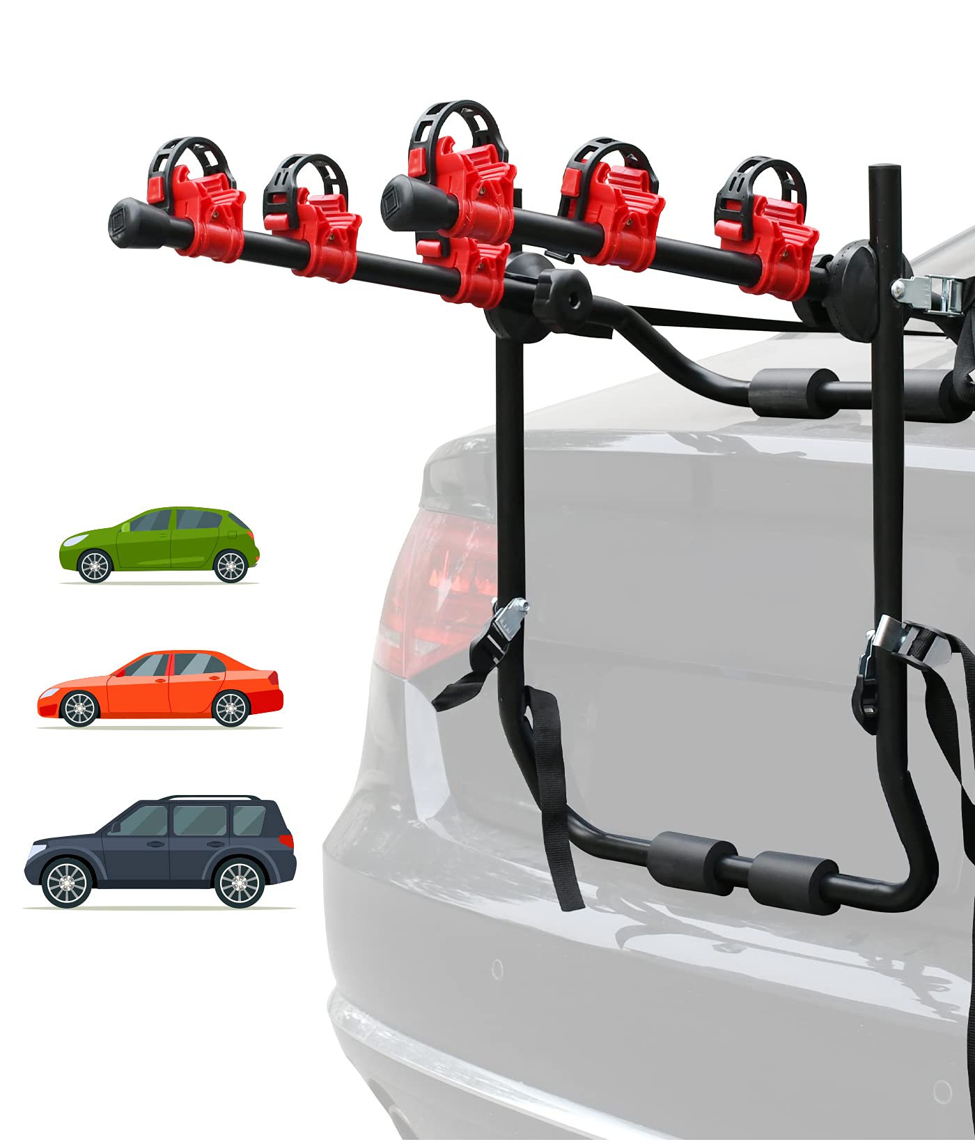 3 Bike Universal Cycle Bicycle Car Rear Carrier Rack Hanger Mount for Car Sedan Hatchback Minivan SUV V324-CS2-CBIKEHANGER