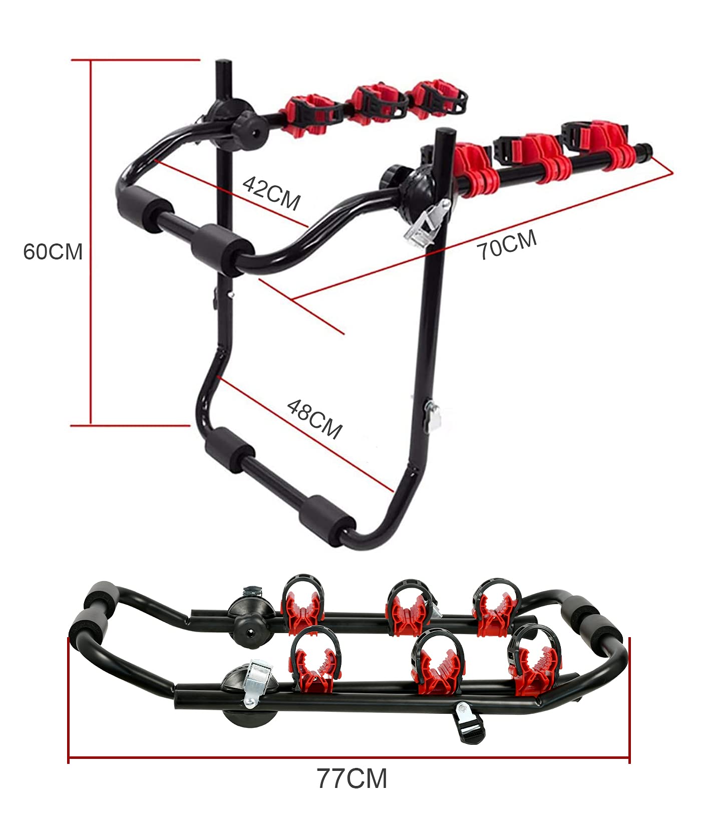 3 Bike Universal Cycle Bicycle Car Rear Carrier Rack Hanger Mount for Car Sedan Hatchback Minivan SUV V324-CS2-CBIKEHANGER