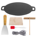 28cm Seasoned Cast Iron Induction Crepes Pan Baking Pancake Tool Pizza Bakeware V324-CS2-FLATPAN-28CM