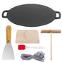 34cm Seasoned Cast Iron Induction Crepes Pan Baking Pancake Tool Pizza Bakeware V324-CS2-FLATPAN-34CM