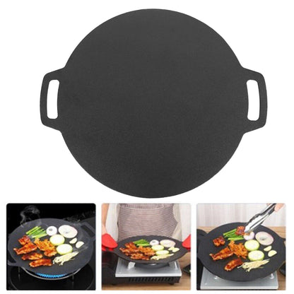 34cm Seasoned Cast Iron Induction Crepes Pan Baking Pancake Tool Pizza Bakeware V324-CS2-FLATPAN-34CM