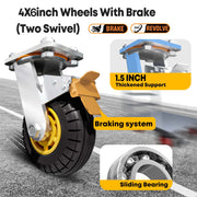 1000KG Capacity Heavy Duty Foldable Platform Truck Flatbed Push Cart Steel Dolly Trolley Cart Brake V324-CS2-PLATFTROLLEY9060