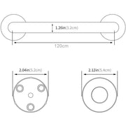 120cm Stainless Steel Handle for Shower Toilet Grab Bar Handle Bathroom Stairway Handrail Elderly Senior V324-DB-RH120