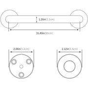 80cm Stainless Steel Handle for Shower Toilet Grab Bar Handle Bathroom Stairway Handrail Elderly Senior Assist V324-DB-RH80