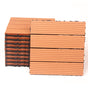 10PCS Interlocking Patio Deck Tiles 30cm x 30cm Outdoor Wood Flooring for Patio Garden Balcony Poolside V324-DTWPC-30-ORA-10P