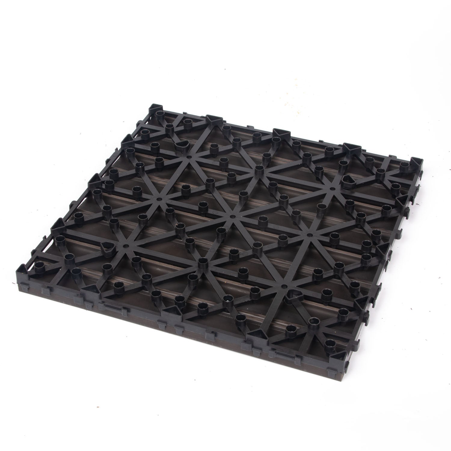 10PCS Interlocking Patio Deck Tiles 30cm x 30cm Outdoor Wood Flooring for Patio Garden Balcony Poolside V324-DTWPC-30-ORA-10P