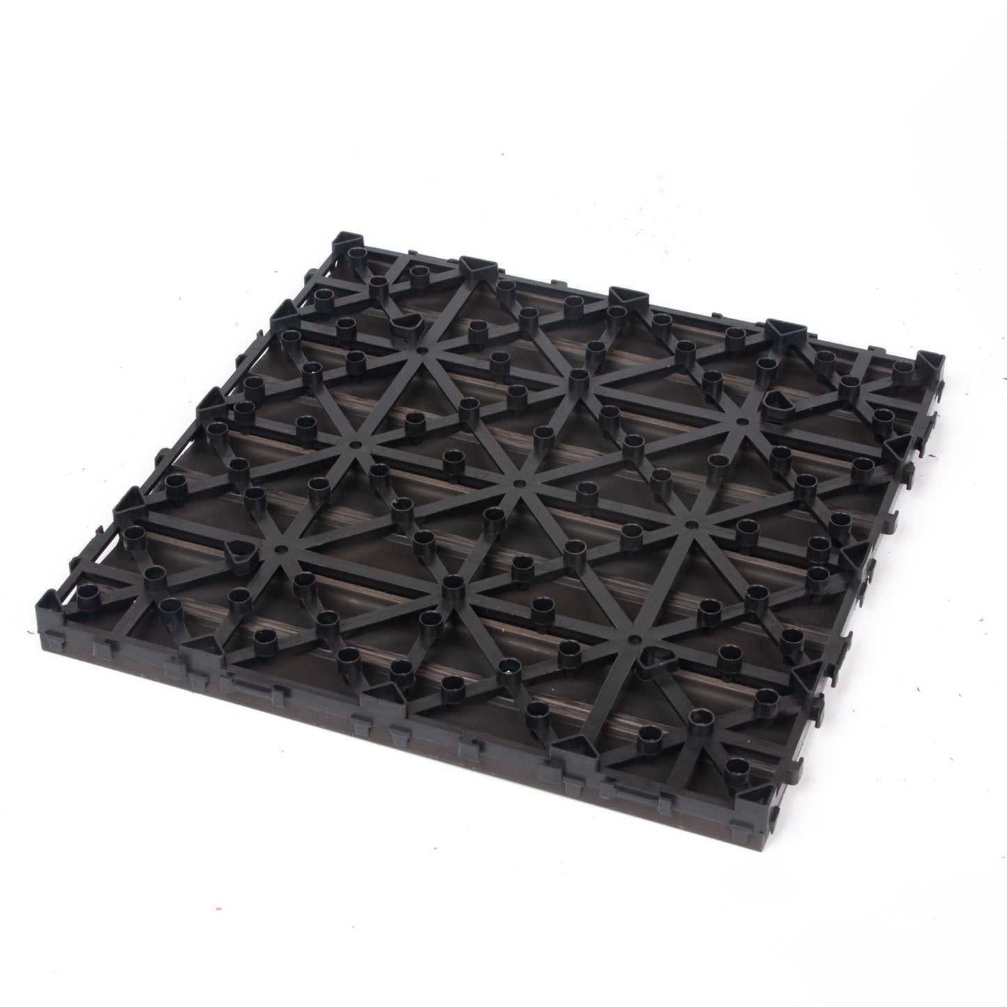 10PCS Interlocking Patio Deck Tiles 30cm x 30cm Outdoor Wood Flooring for Patio Garden Balcony Poolside Walnut V324-DTWPC-30-WAL-10P