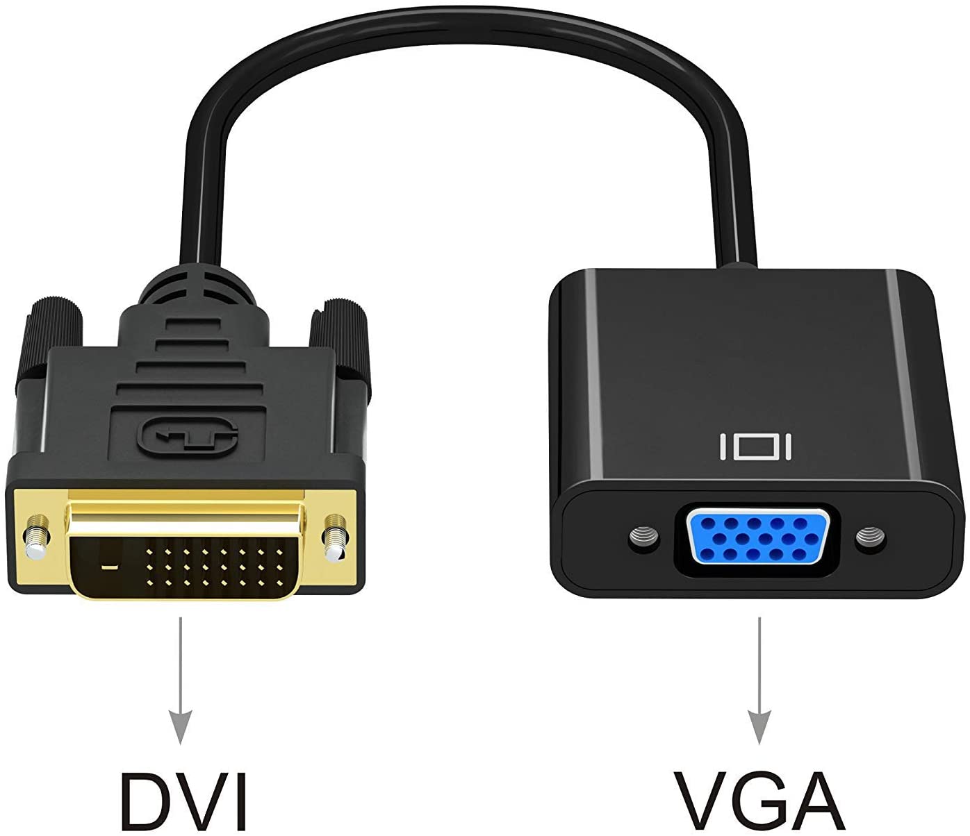 DVI to VGA Adapter,ABLEWE 1080p Active DVI-D to VGA Adapter Converter 24+1 Male to Female Adapter V324-DVIVGA