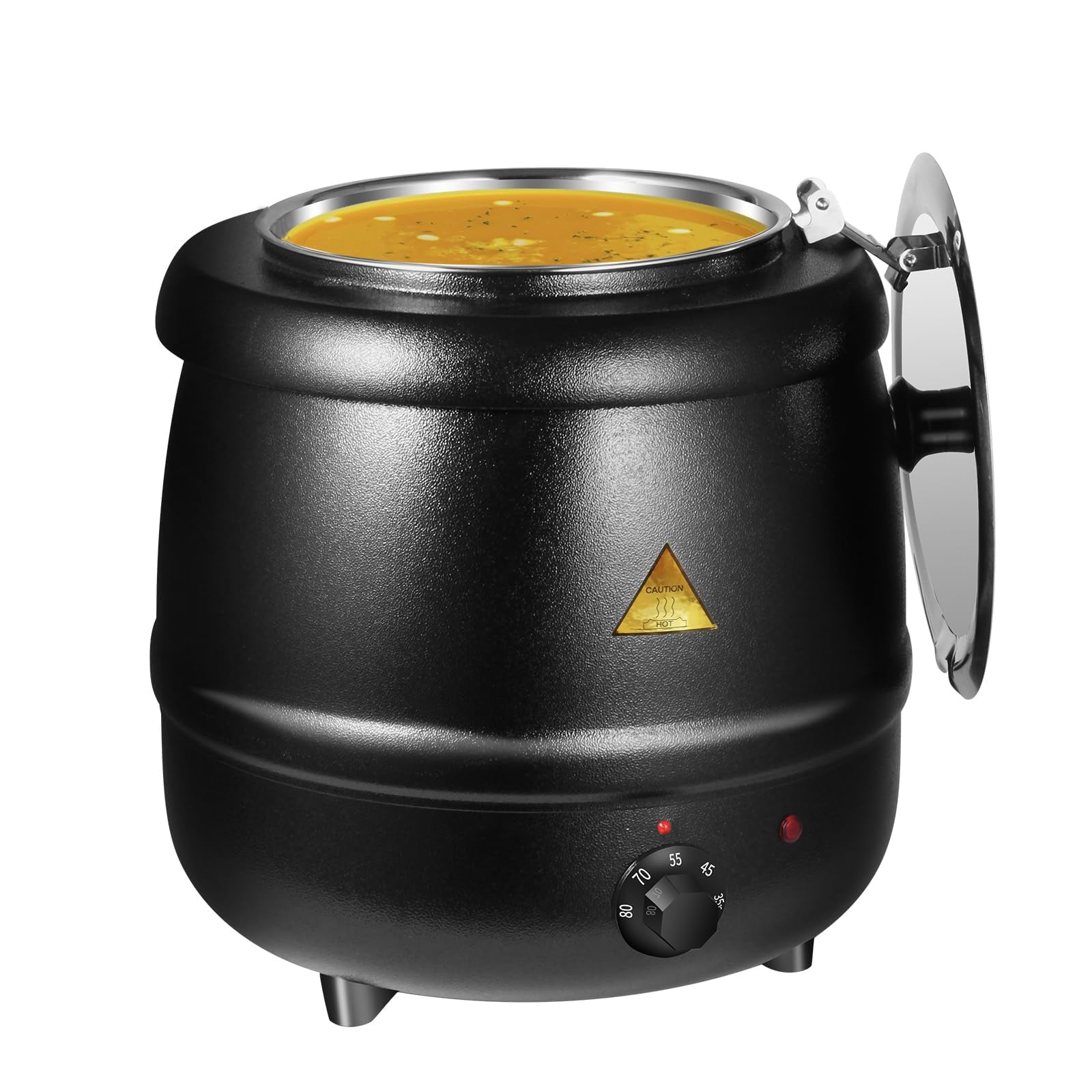 10L Restaurant Electric Buffet Food Warmer Commercial Food Warmers Soup Warmer Black V324-ELCPOT-10LBK