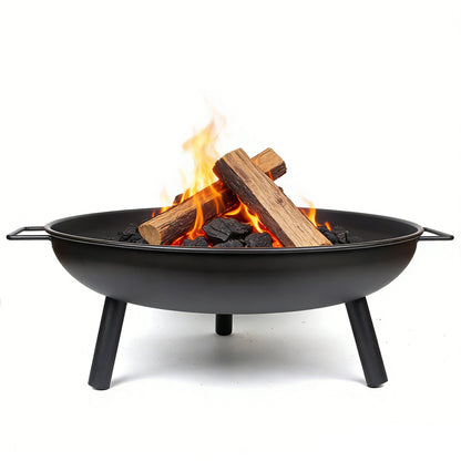 Outdoor Fire Pit 68cm Steel Fire Bowl Wood Burning Portable Heater Backyard Camping BBQ with Handles V324-FPIT580