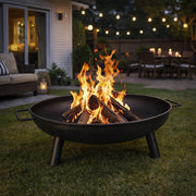 Outdoor Fire Pit 68cm Steel Fire Bowl Wood Burning Portable Heater Backyard Camping BBQ with Handles V324-FPIT580