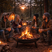 Outdoor Fire Pit 68cm Steel Fire Bowl Wood Burning Portable Heater Backyard Camping BBQ with Handles V324-FPIT580