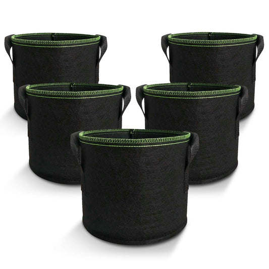 5-Pack 10 Gallons Plant Grow Bag Flower Container Pots with Handles Garden Planter V324-GD-5XGROWBG10G