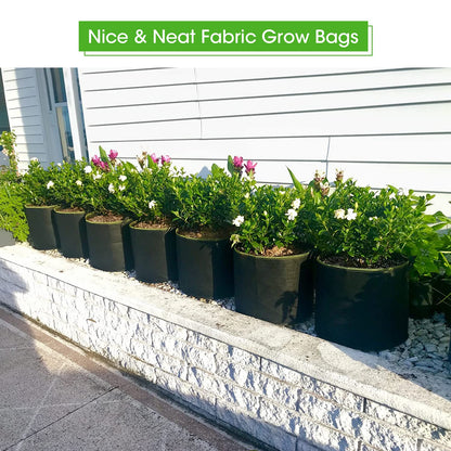 5-Pack 10 Gallons Plant Grow Bag Flower Container Pots with Handles Garden Planter V324-GD-5XGROWBG10G