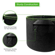 5-Pack 10 Gallons Plant Grow Bag Flower Container Pots with Handles Garden Planter V324-GD-5XGROWBG10G