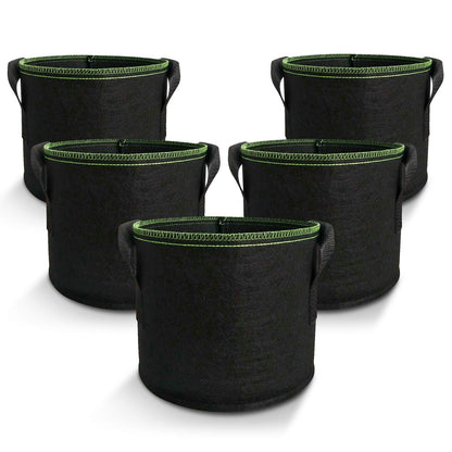 5-Pack 5 Gallons Plant Grow Bag Flower Container Pots with Handles Garden Planter V324-GD-5XGROWBG7G
