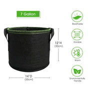 5-Pack 5 Gallons Plant Grow Bag Flower Container Pots with Handles Garden Planter V324-GD-5XGROWBG7G