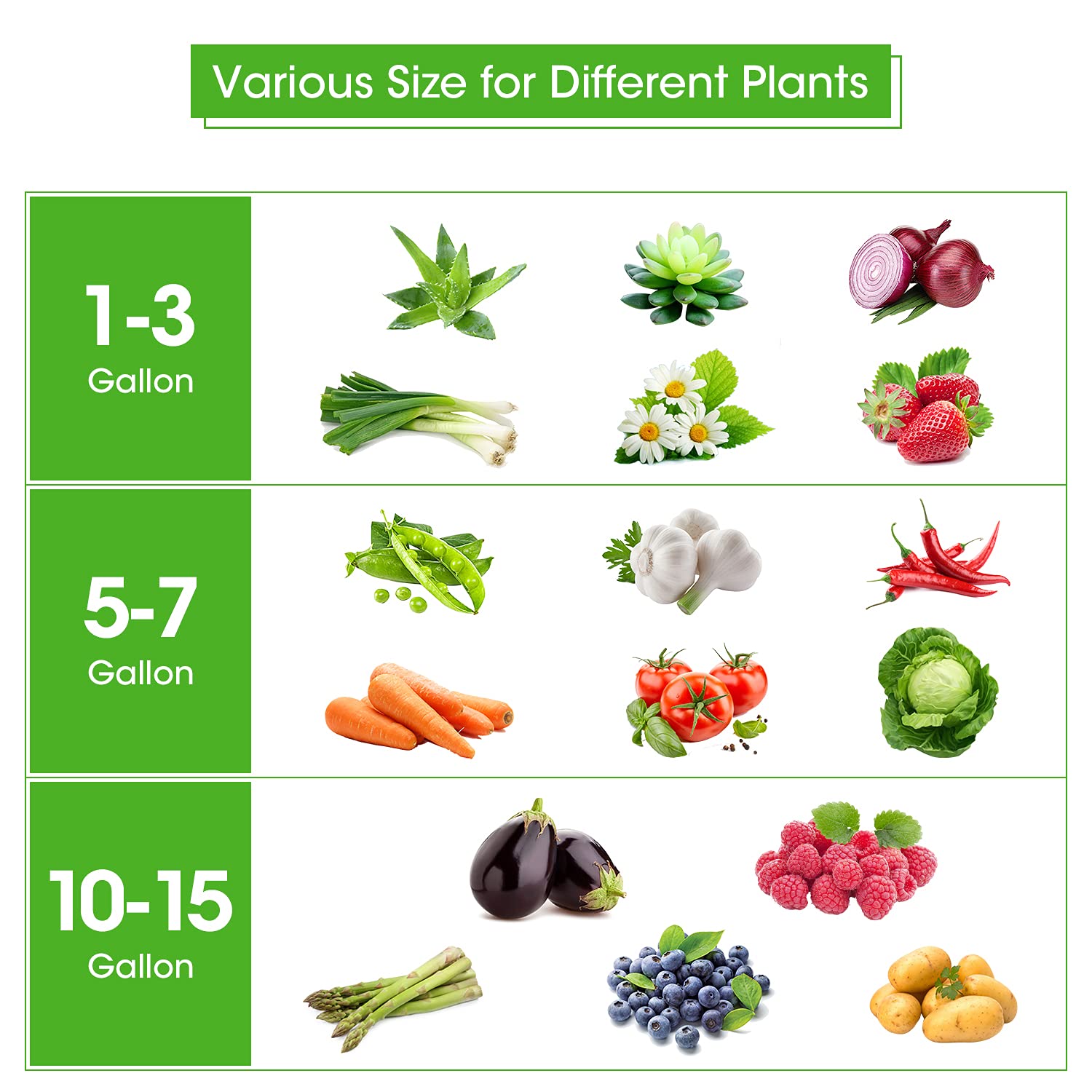 5-Pack 5 Gallons Plant Grow Bag Flower Container Pots with Handles Garden Planter V324-GD-5XGROWBG7G