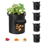 5-Pack 10 Gallons Plant Grow Bag Potato Container Pots with Handles Garden Planter Black V324-GD-5XPOGROWBG10GBK