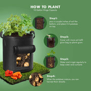 5-Pack 10 Gallons Plant Grow Bag Potato Container Pots with Handles Garden Planter Black V324-GD-5XPOGROWBG10GBK
