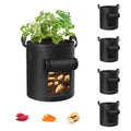 5-Pack 7 Gallons Plant Grow Bag Potato Container Pots with Handles Garden Planter Black V324-GD-5XPOGROWBG7GBK
