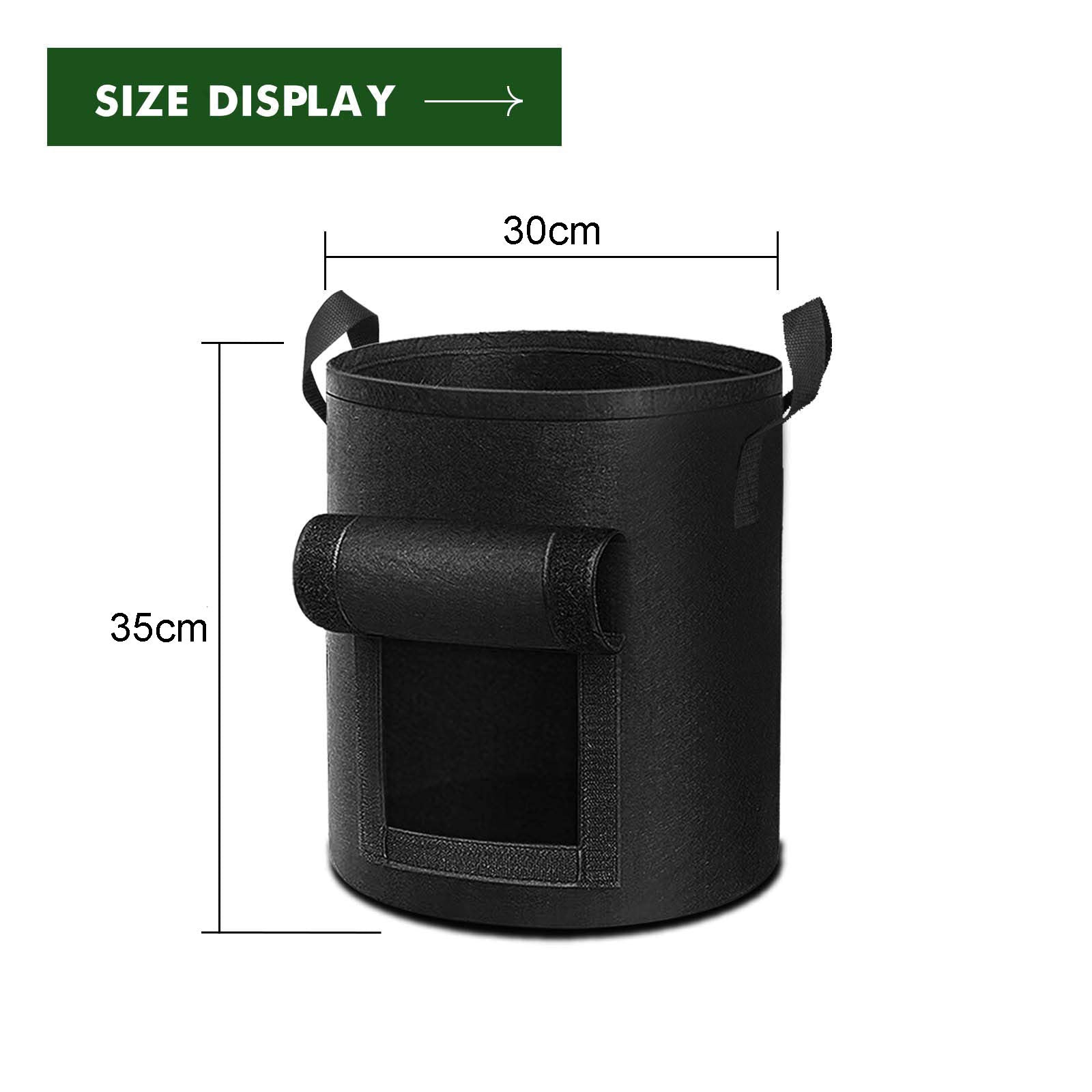 5-Pack 7 Gallons Plant Grow Bag Potato Container Pots with Handles Garden Planter Black V324-GD-5XPOGROWBG7GBK