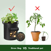 5-Pack 7 Gallons Plant Grow Bag Potato Container Pots with Handles Garden Planter Black V324-GD-5XPOGROWBG7GBK