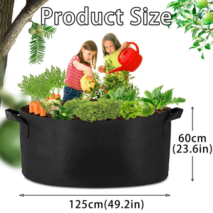 1 Pack 100 Gallon 100cm 50cm Grow Bag Heavy Duty Thickened Plant Pots with Handles for Farming Gardening Tree V324-GD-GROWBG10050CM