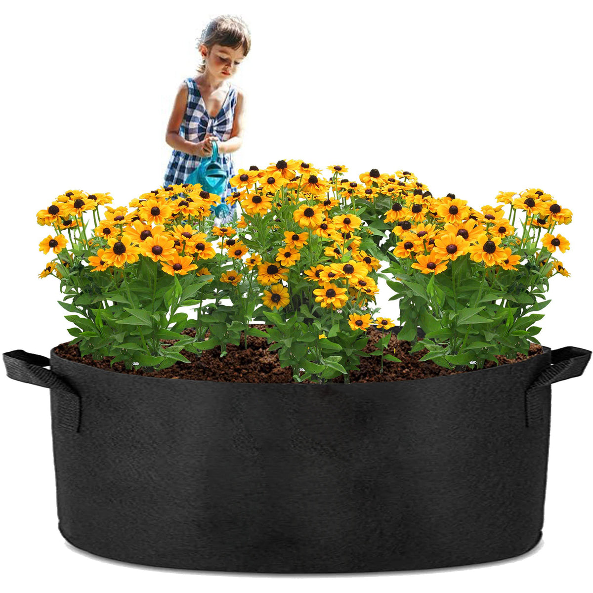 1 Pack 200 Gallon 125cm 60cm Grow Bag Heavy Duty Thickened Plant Pots with Handles for Farming Gardening Tree V324-GD-GROWBG12560CM