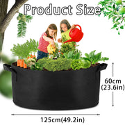 1 Pack 200 Gallon 125cm 60cm Grow Bag Heavy Duty Thickened Plant Pots with Handles for Farming Gardening Tree V324-GD-GROWBG12560CM