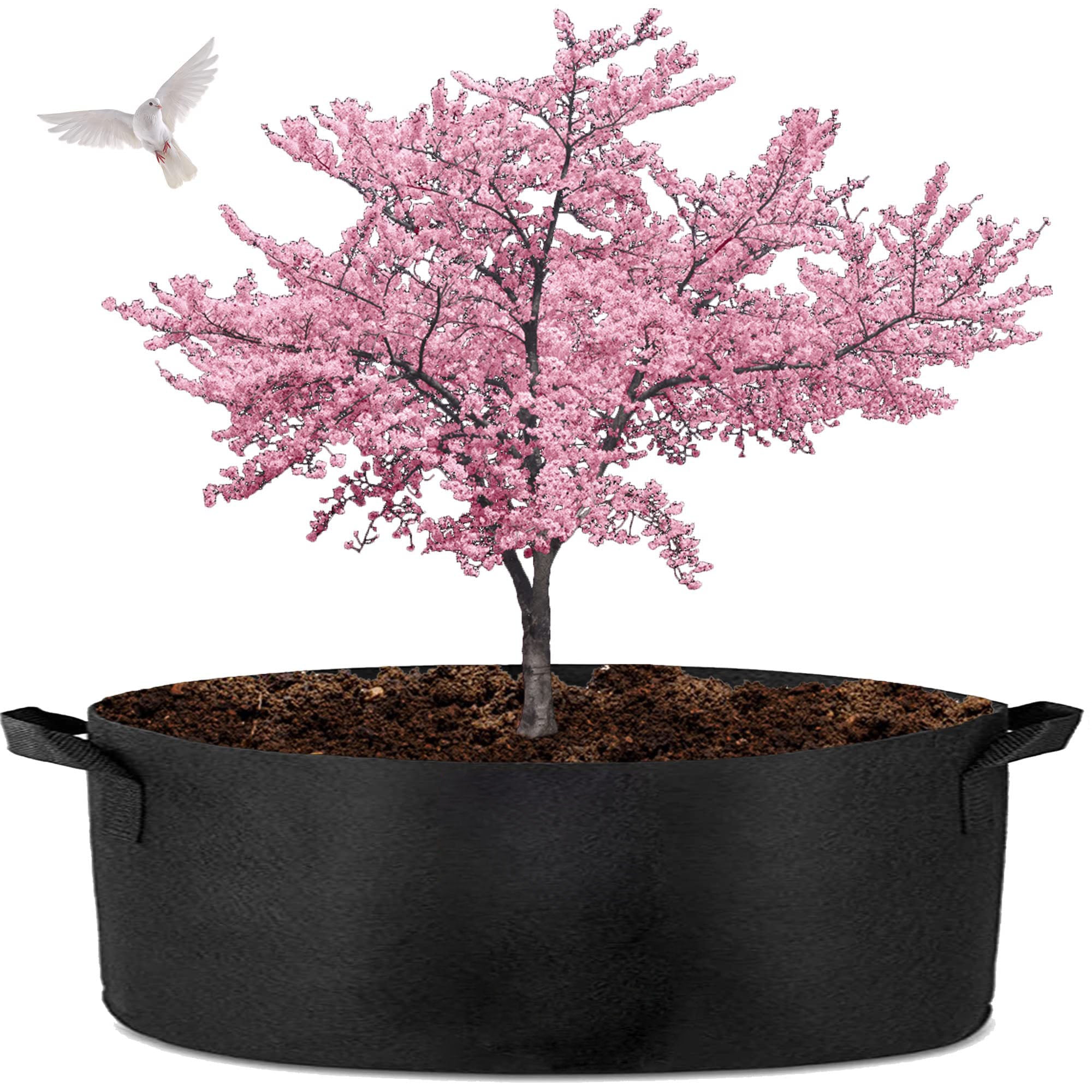 1 Pack 400 Gallon 180cm 60cm Grow Bag Heavy Duty Thickened Plant Pots with Handles for Farming Gardening Tree V324-GD-GROWBG18060CM