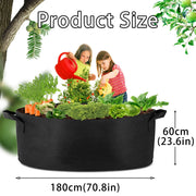 1 Pack 400 Gallon 180cm 60cm Grow Bag Heavy Duty Thickened Plant Pots with Handles for Farming Gardening Tree V324-GD-GROWBG18060CM