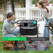 160L Large Outdoor Compost Bin Dual Chamber Tumbling Composter Tumbler Rotating V324-GDCOBIN-160L