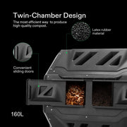 160L Large Outdoor Compost Bin Dual Chamber Tumbling Composter Tumbler Rotating V324-GDCOBIN-160L