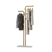 Metal Coat Rack Marble Base Hooks Clothes Coats Bag Tree Hat Display Hanger Stand Organiser 2 Pole V324-H-CRACKGDWH-D