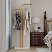 Metal Coat Rack Marble Base Hooks Clothes Coats Bag Tree Hat Display Hanger Stand Organiser 2 Pole V324-H-CRACKGDWH-D