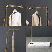 Metal Coat Rack Marble Base Hooks Clothes Coats Bag Tree Hat Display Hanger Stand Organiser V324-H-CRACKGDWH-S