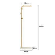 Metal Coat Rack Marble Base Hooks Clothes Coats Bag Tree Hat Display Hanger Stand Organiser V324-H-CRACKGDWH-S