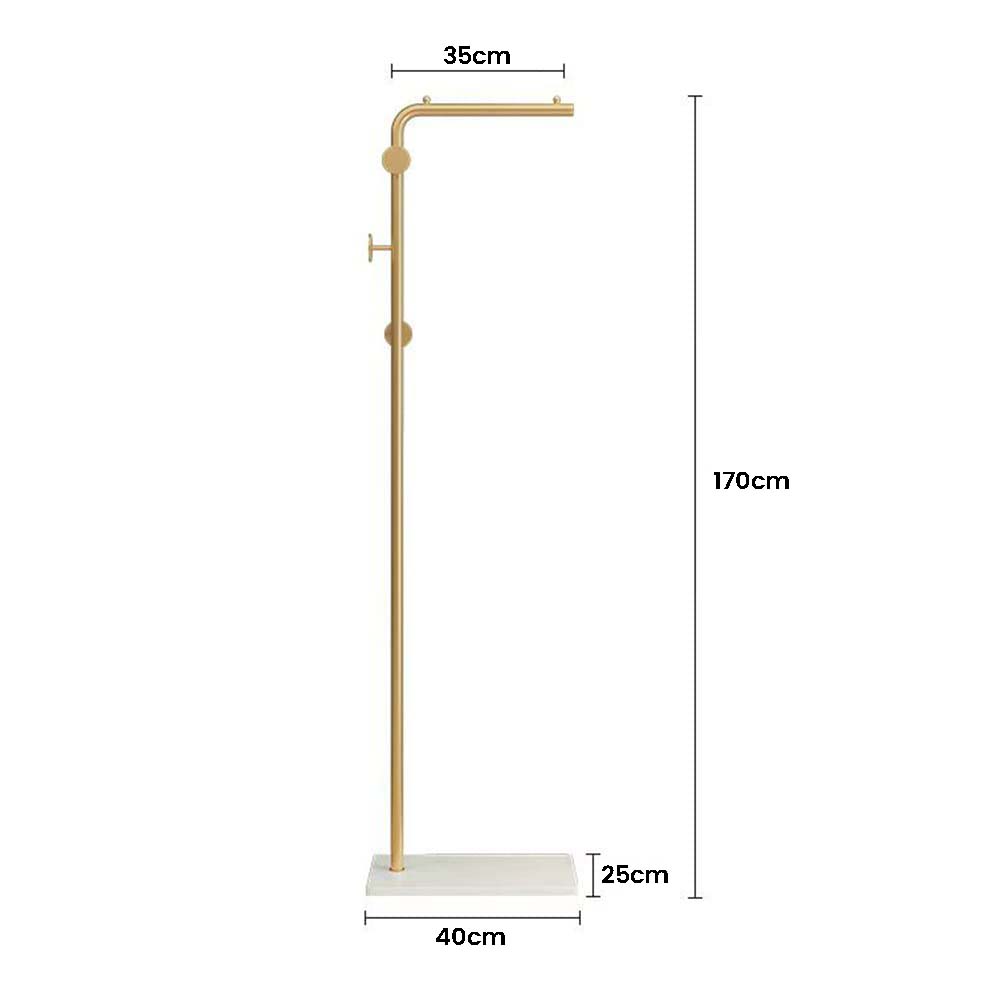Metal Coat Rack Marble Base Hooks Clothes Coats Bag Tree Hat Display Hanger Stand Organiser V324-H-CRACKGDWH-S
